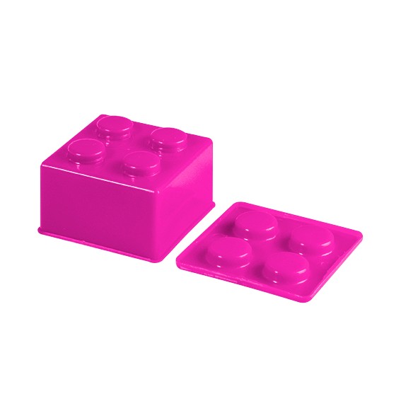 Pink Building Block Jello Mold Container 100 ml BPA Free